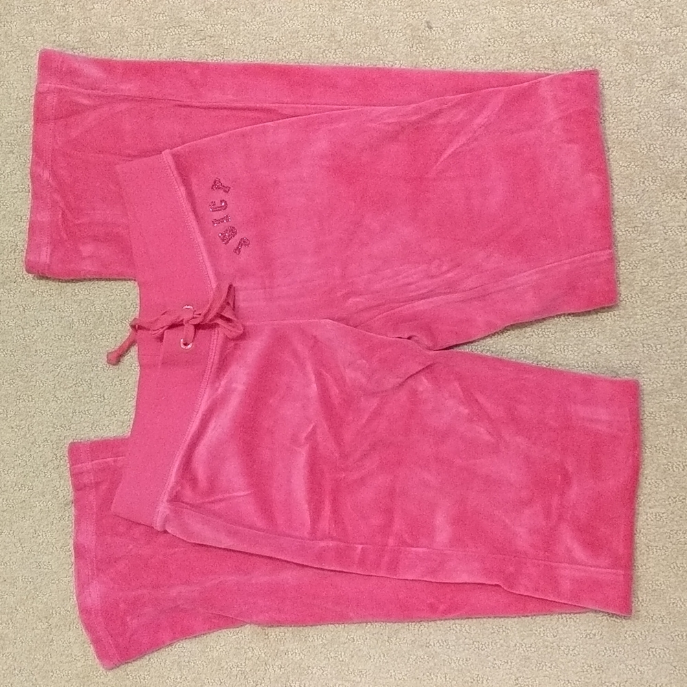 Juicy Couture hot pink velour pants Y2K low rise